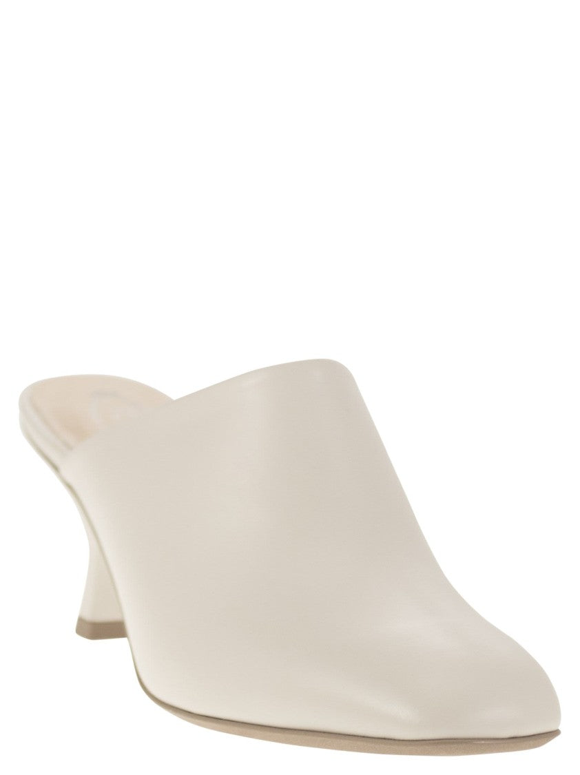 Tod's Fine Smooth Leather Sabot With Narrow Heel