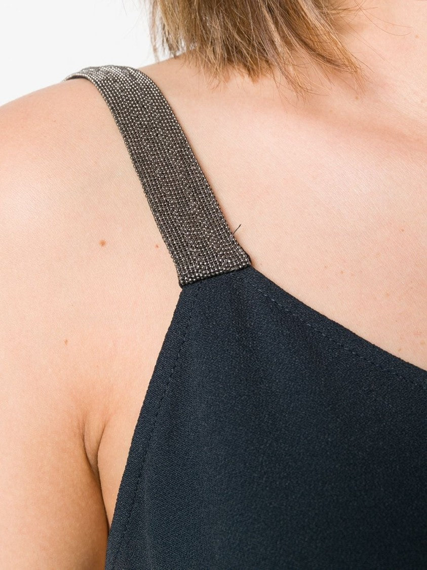 Fabiana Filippi Donna Top With Satin Finish And Decorative Straps