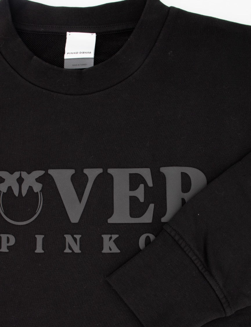 Pinko Casual Black Sweatshirt With Bold Logo Design