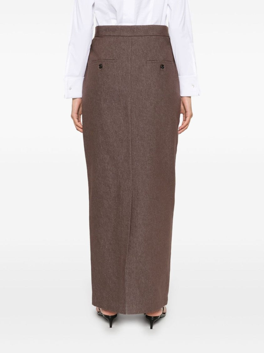 Max Mara High-Waisted Brown Tailored Maxi Skirt