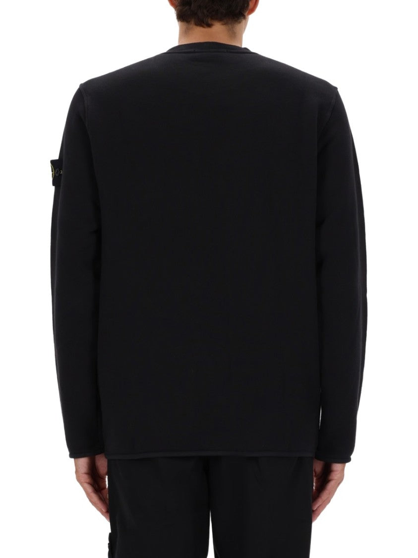 Stone Island Relaxed Fit Black Cotton Sweatshirt