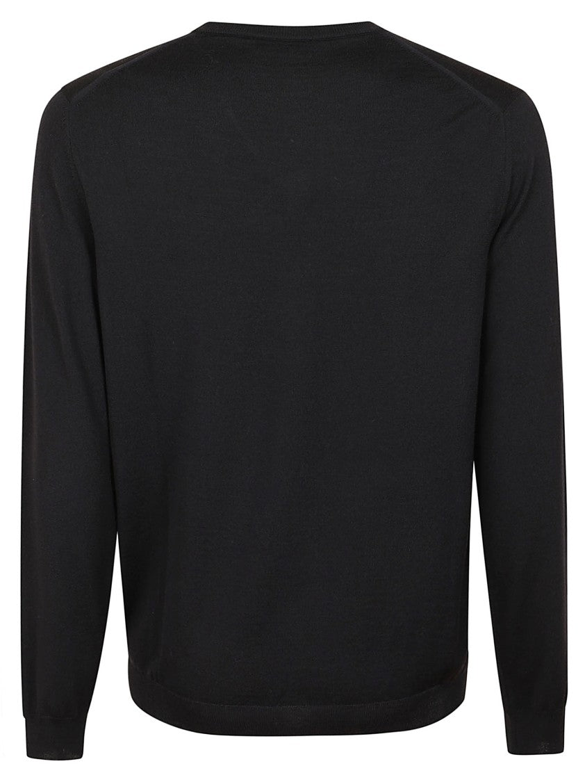 Zanone Minimalist V-Neck Wool Sweater With Relaxed Fit