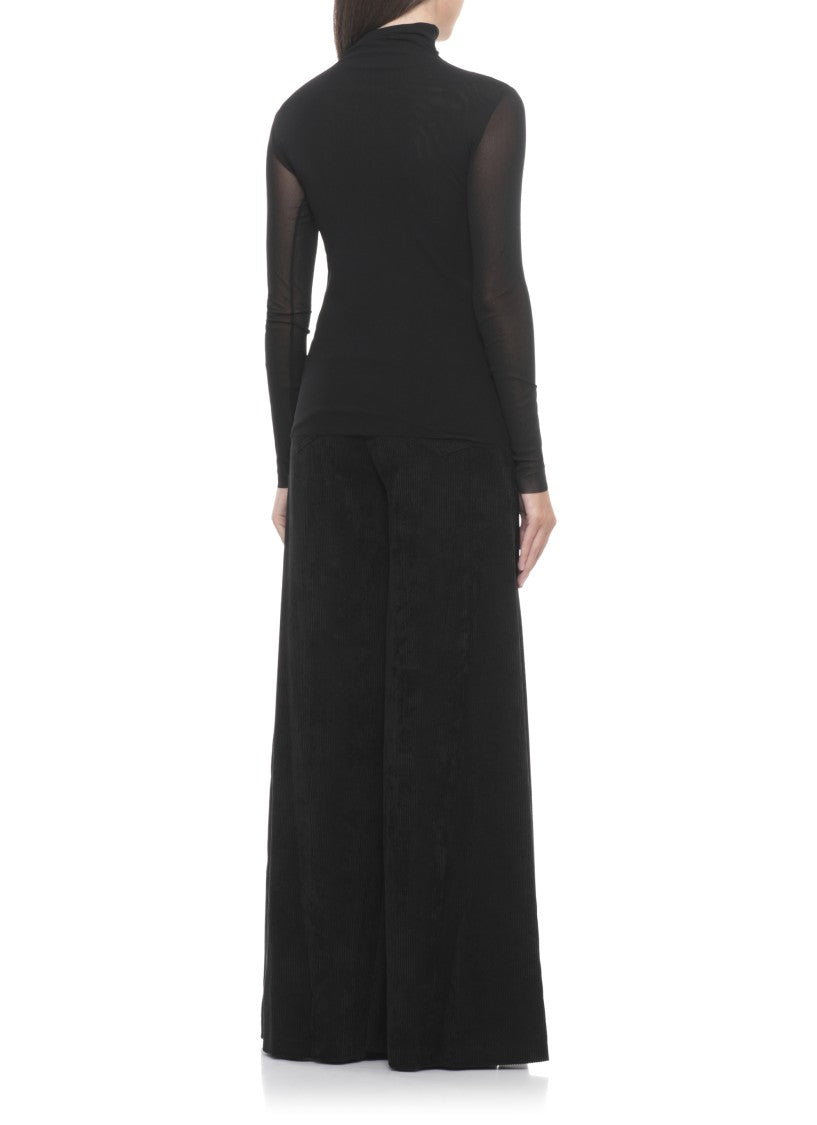 D. Exterior Black Fitted High Neck Sweater