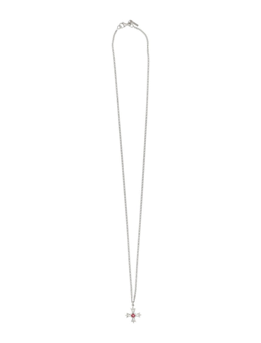 Emanuele Bicocchi New Mini Crest + Red Zircone Necklace