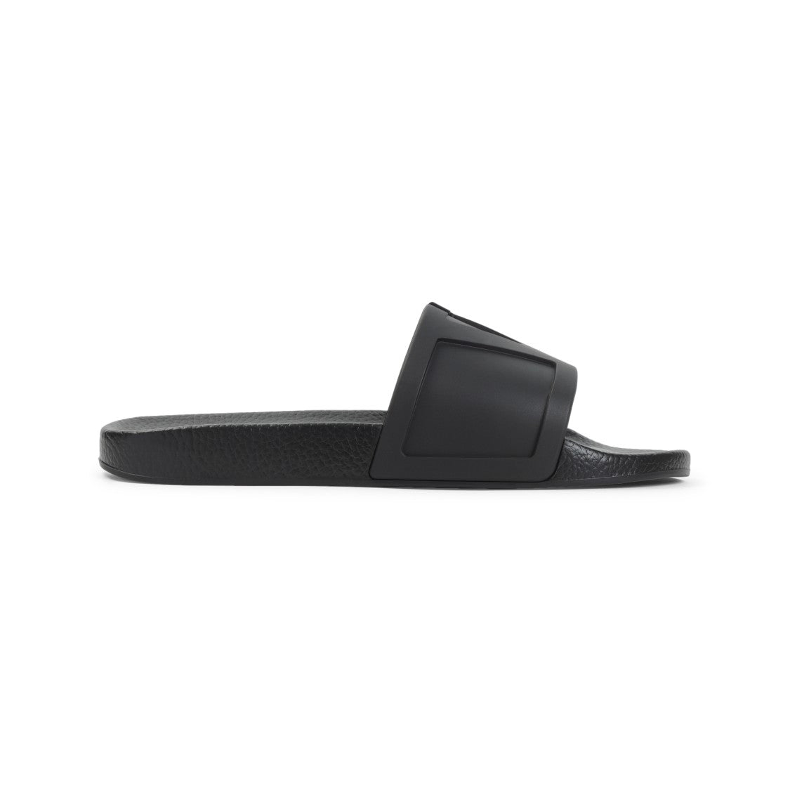 Valentino Garavani Black Rubber Pool Slide Coolside Slippers