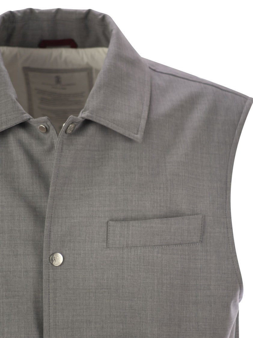 Brunello Cucinelli Sleeveless Jacket In Virgin Wool