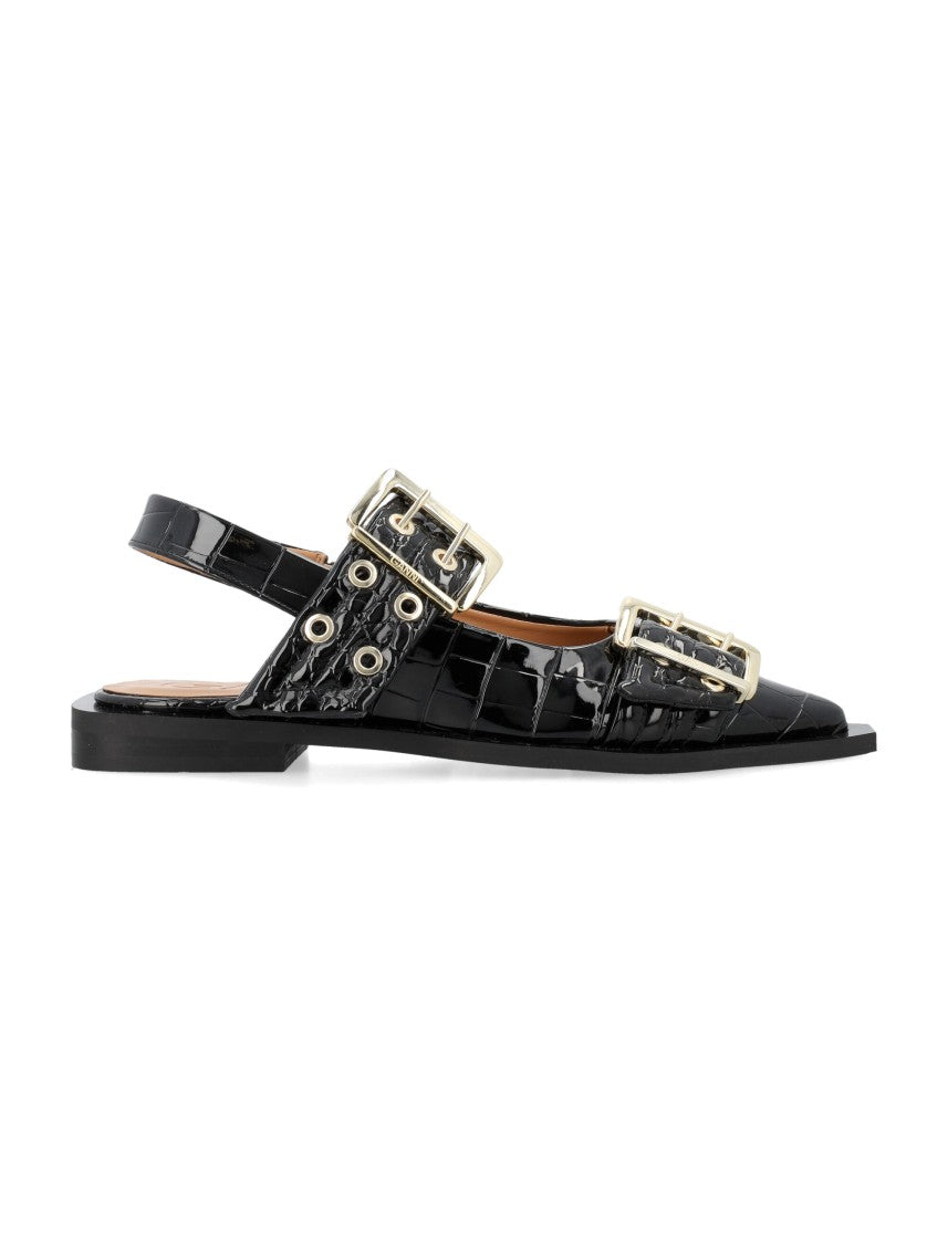 Ganni Pointed Toe Slingback Flats