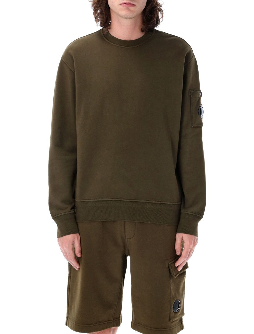 C.P. Company Cotton Diagonal Fleece Crew Neck Sweatsh