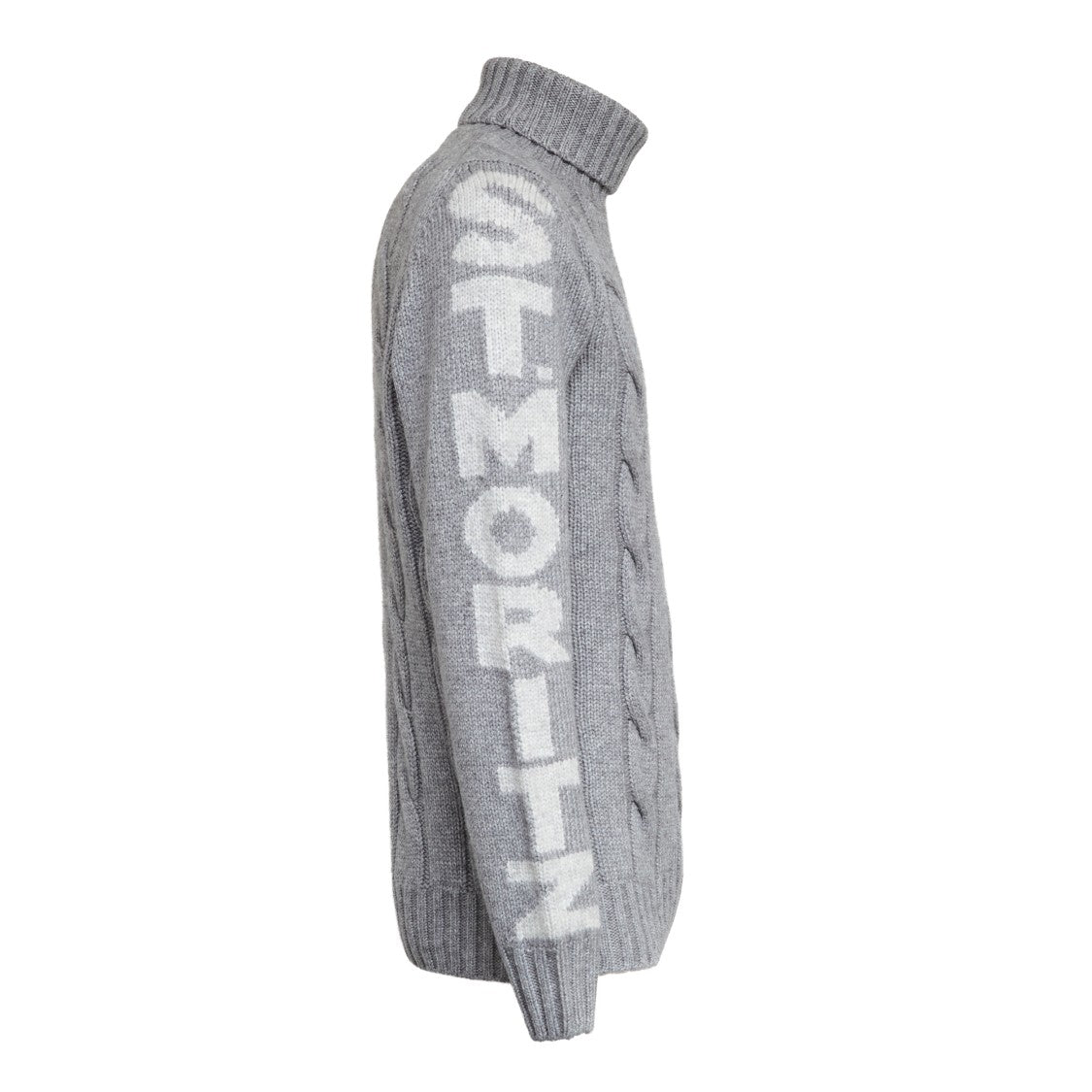 Mc2 Saint Barth Braided Cable Knit Turtleneck Sweater With Ribbed Detailing