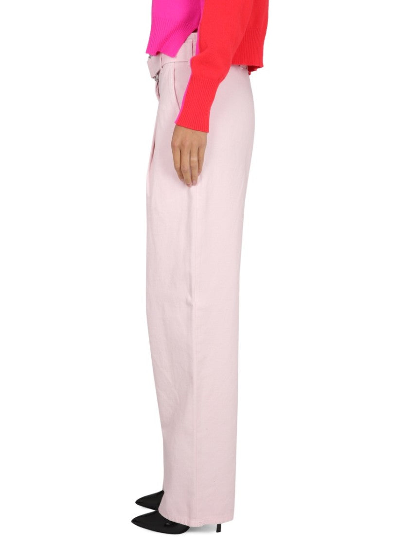 Philosophy Di Lorenzo Serafini Relaxed High-Waisted Denim Pants With Pleats