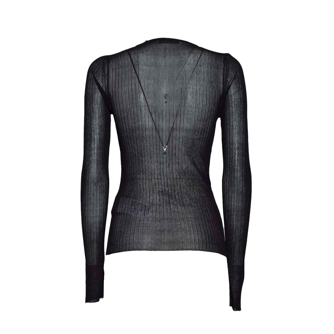 Max Mara Bastia Top In Black Ribbed Silk