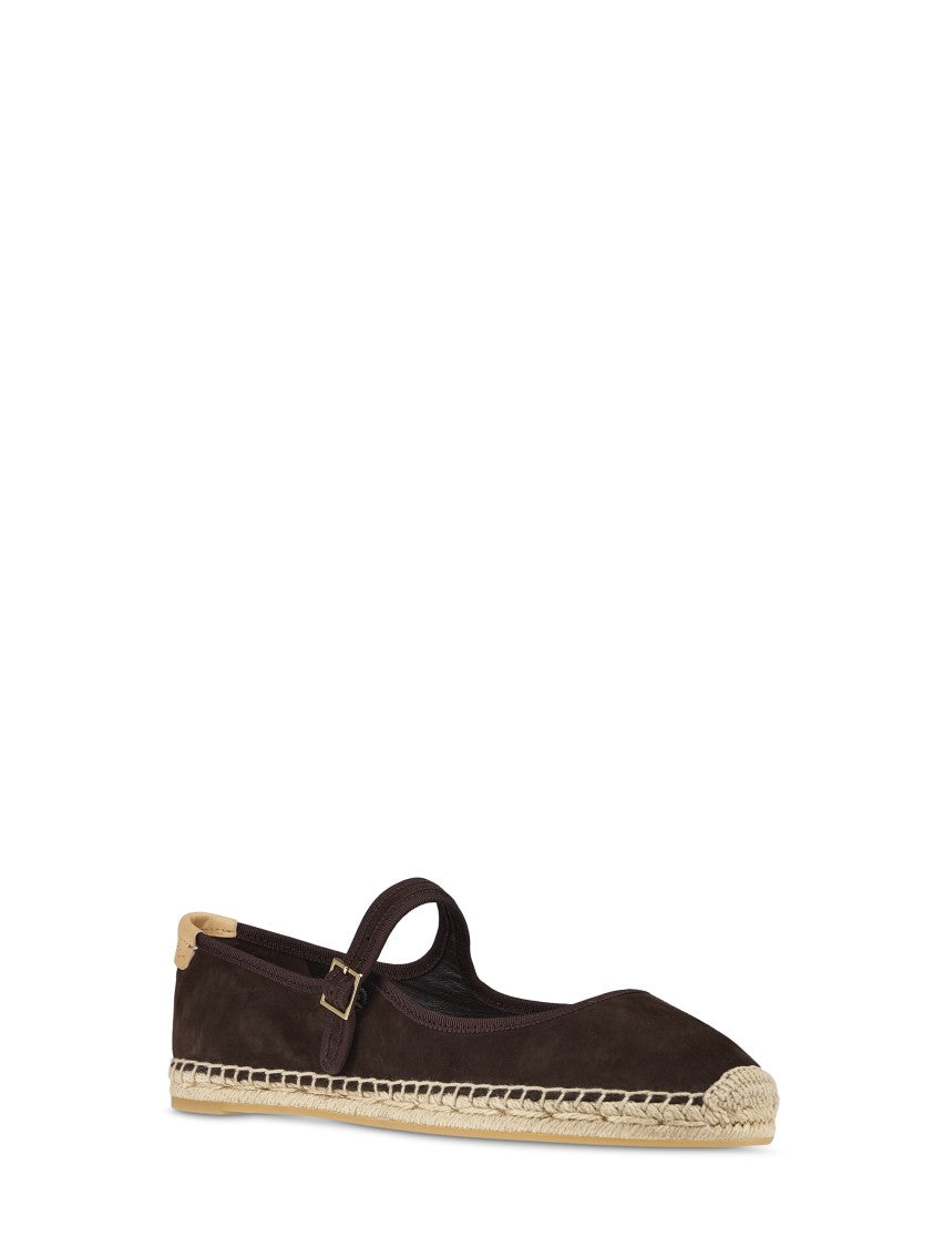 Tory Burch Mary Jane Espadrille Flat Shoes With Woven Sole