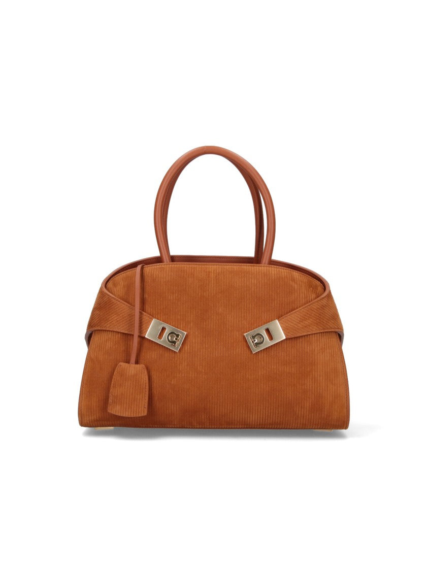 Ferragamo Medium "Hug" Bag – Brown/Striped