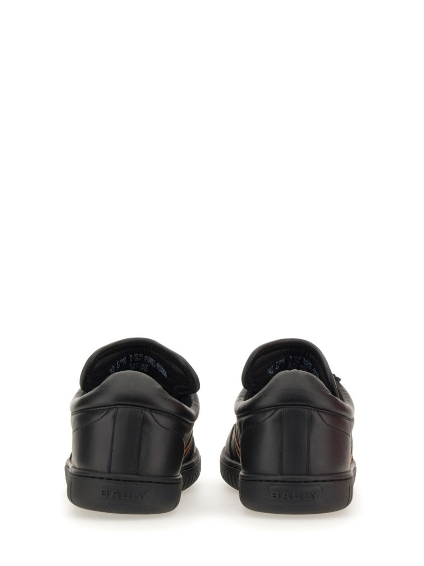 Bally Black Leather Sneakers With Contrasting Stripes
