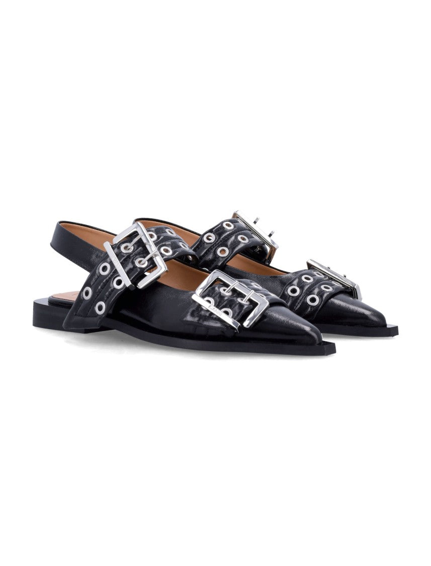 Ganni Feminie Buckle Ballerina