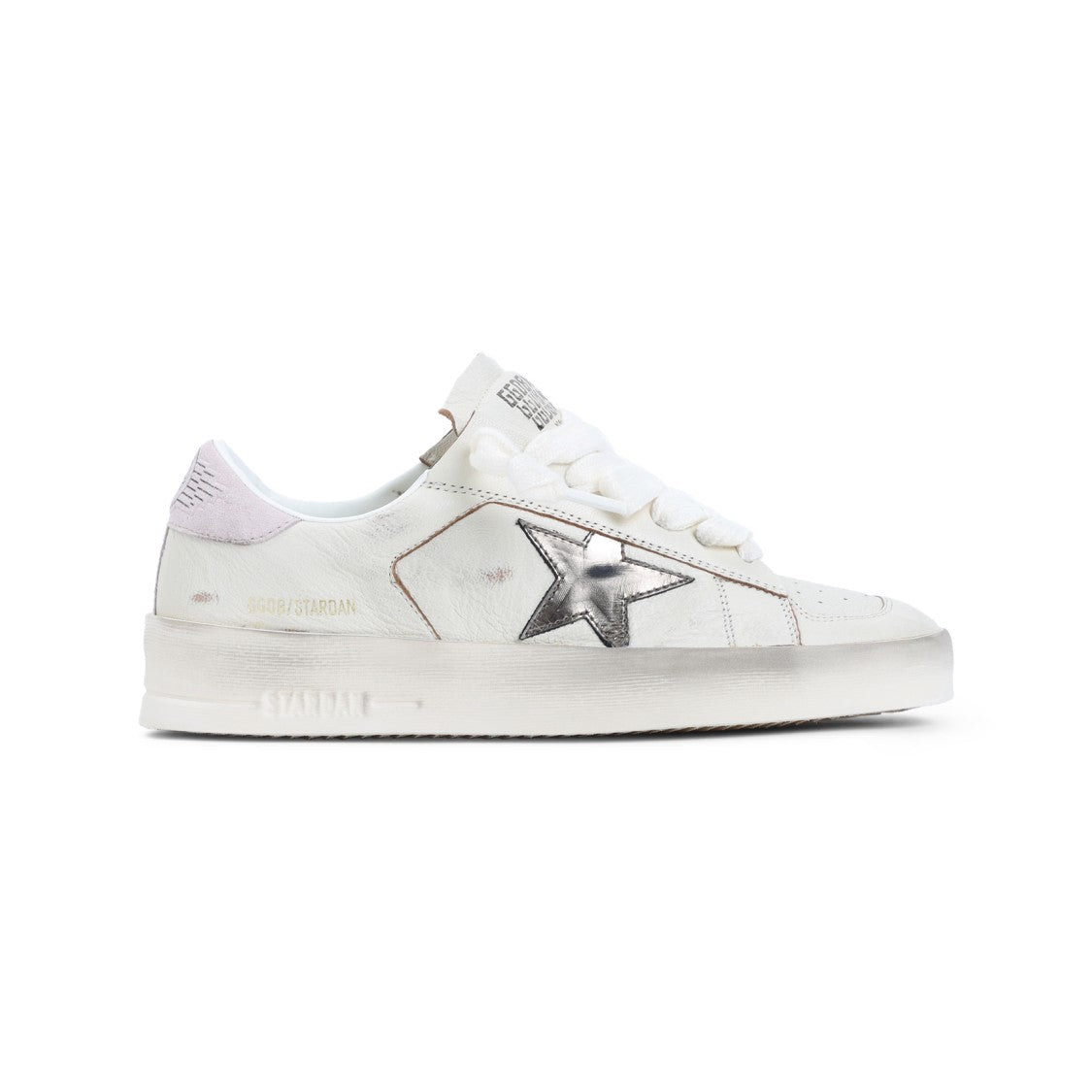 Golden Goose White Goat Leather Stardan Sneakers