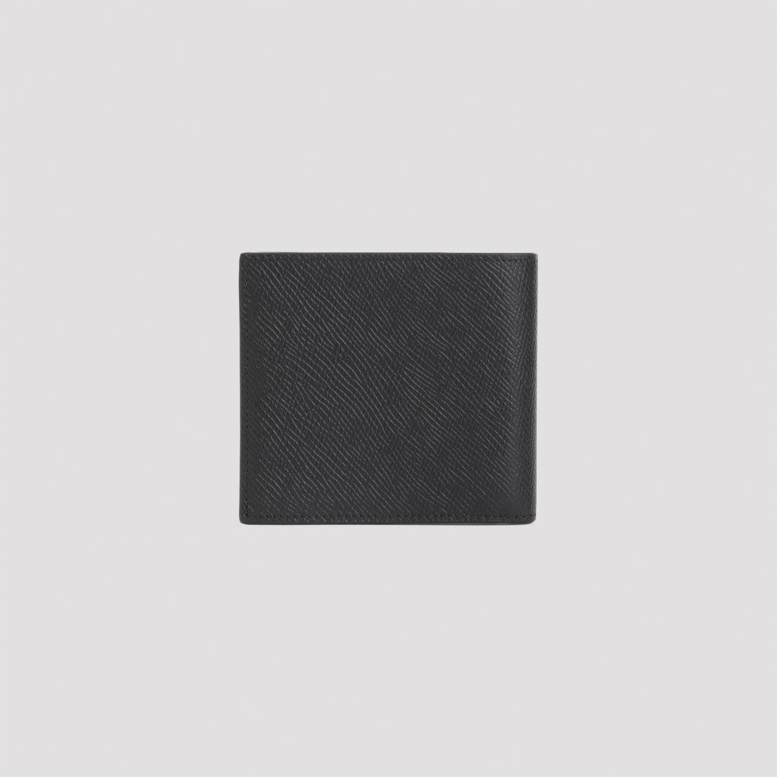 Celine Textured Calf Leather Bi-Fold Wallet With Silver-Tone Logo