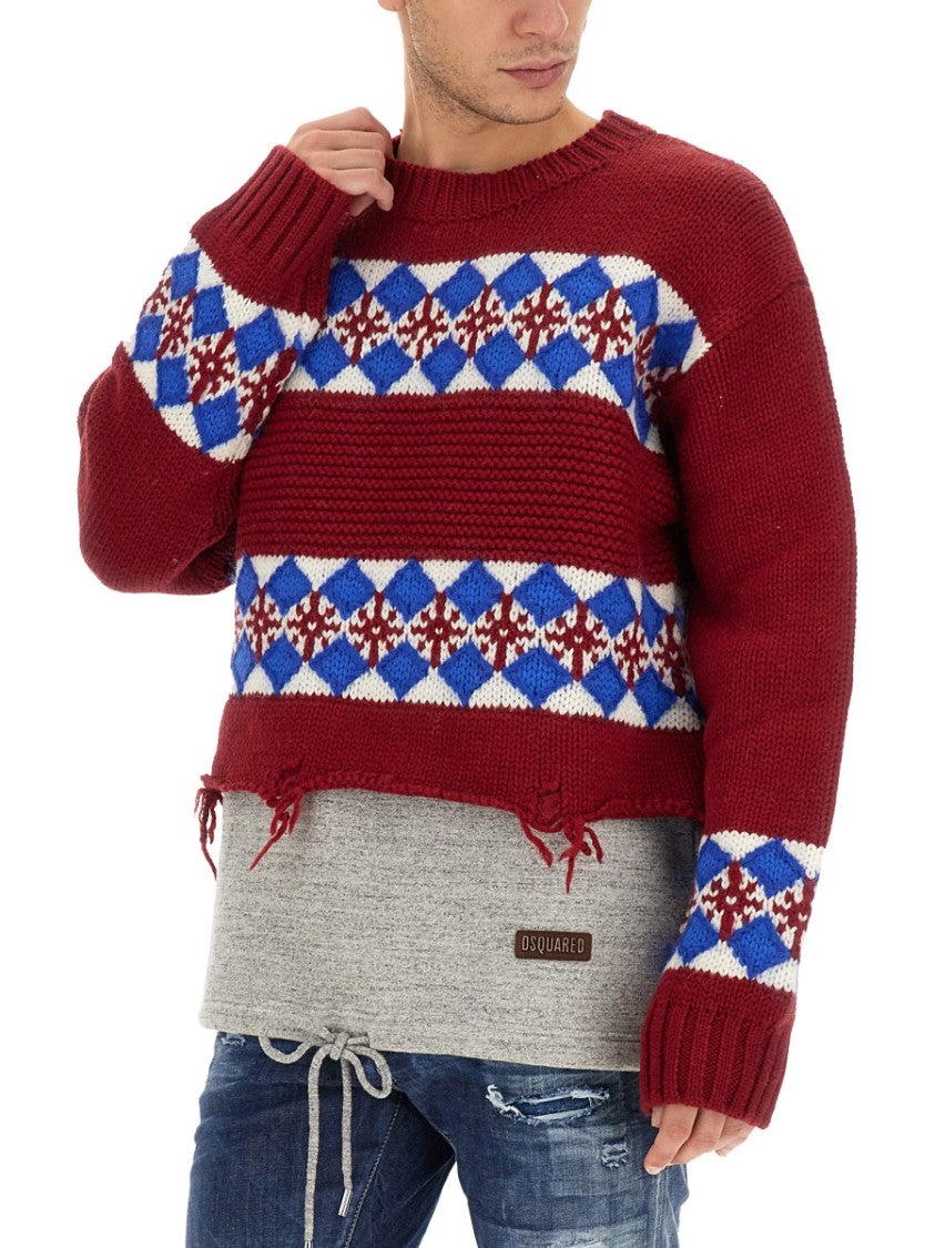 Dsquared2 Bold Jacquard Knit Sweater