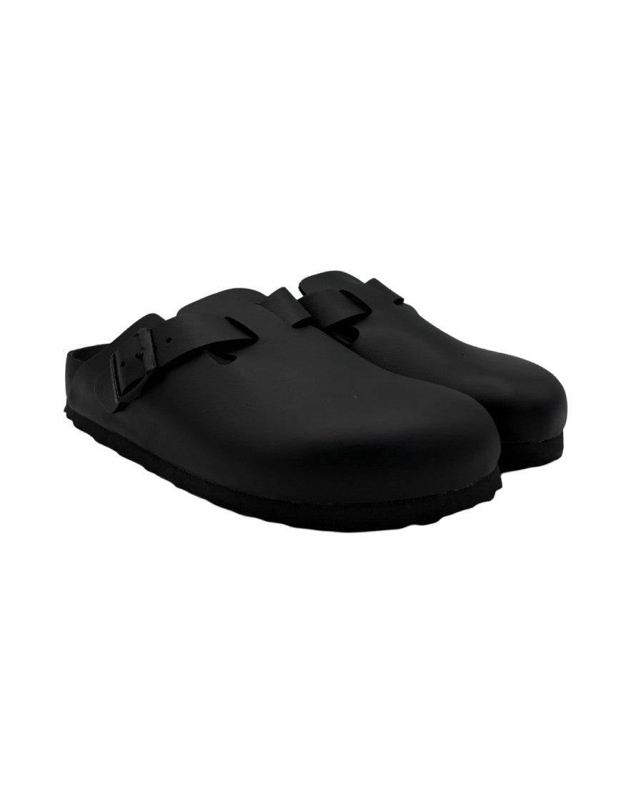 Birkenstock Boston Exquisite Black Natural Lea Sandals