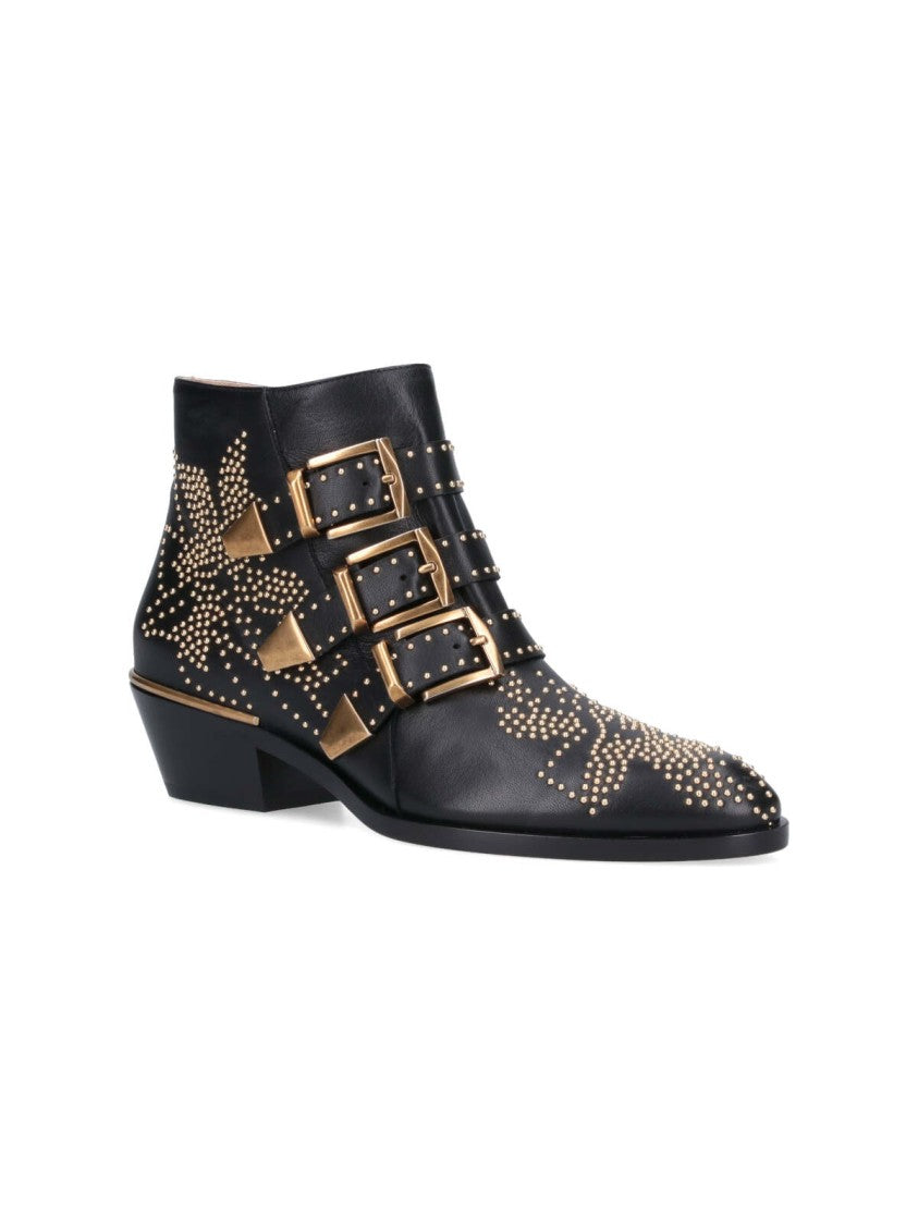 Chloé Low Ankle Boots "Susanna" – Black