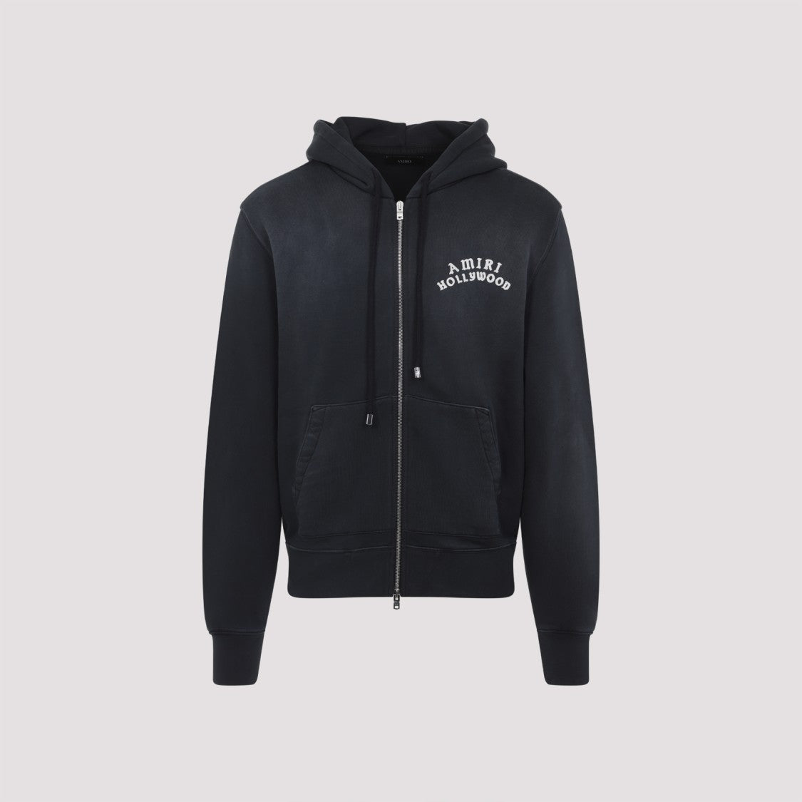 Amiri Black Cotton Hollywood Zip Hoodie