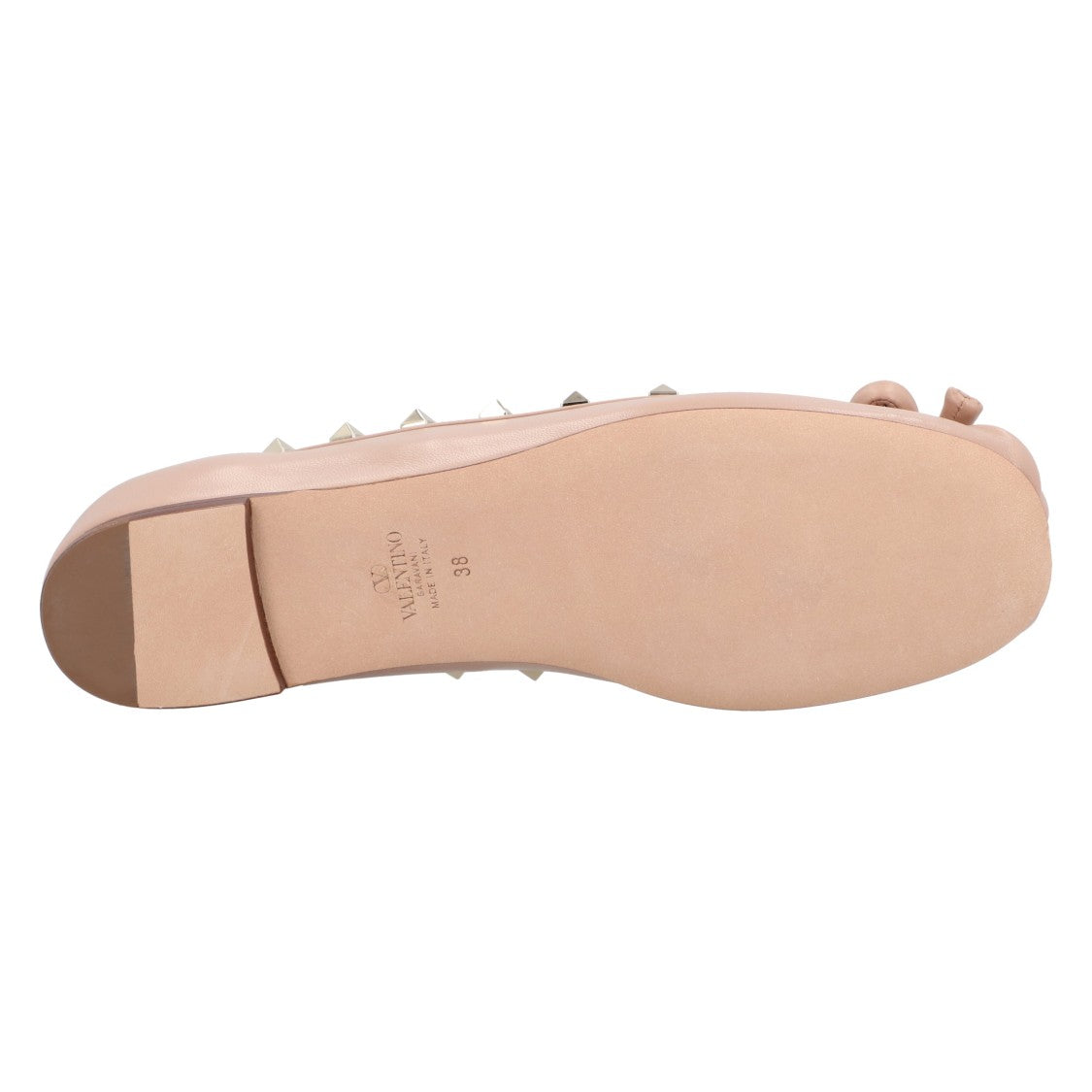 Valentino Rockstud Nappa Ballerinas Pink