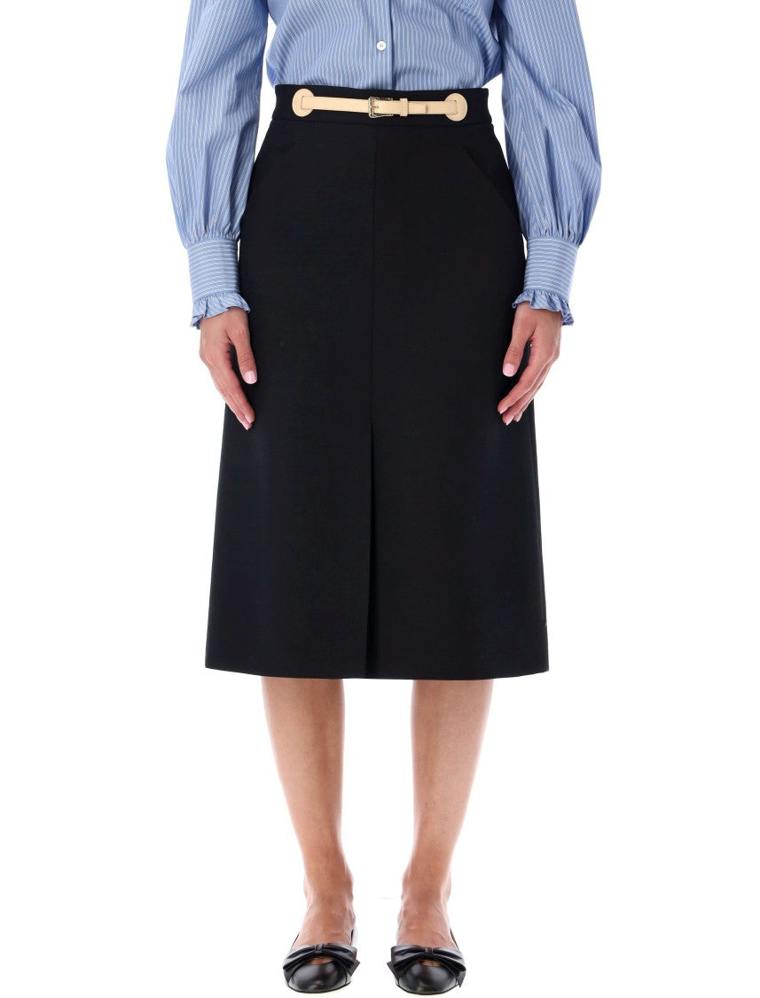 Valentino Garavani Classic Black Midi Skirt