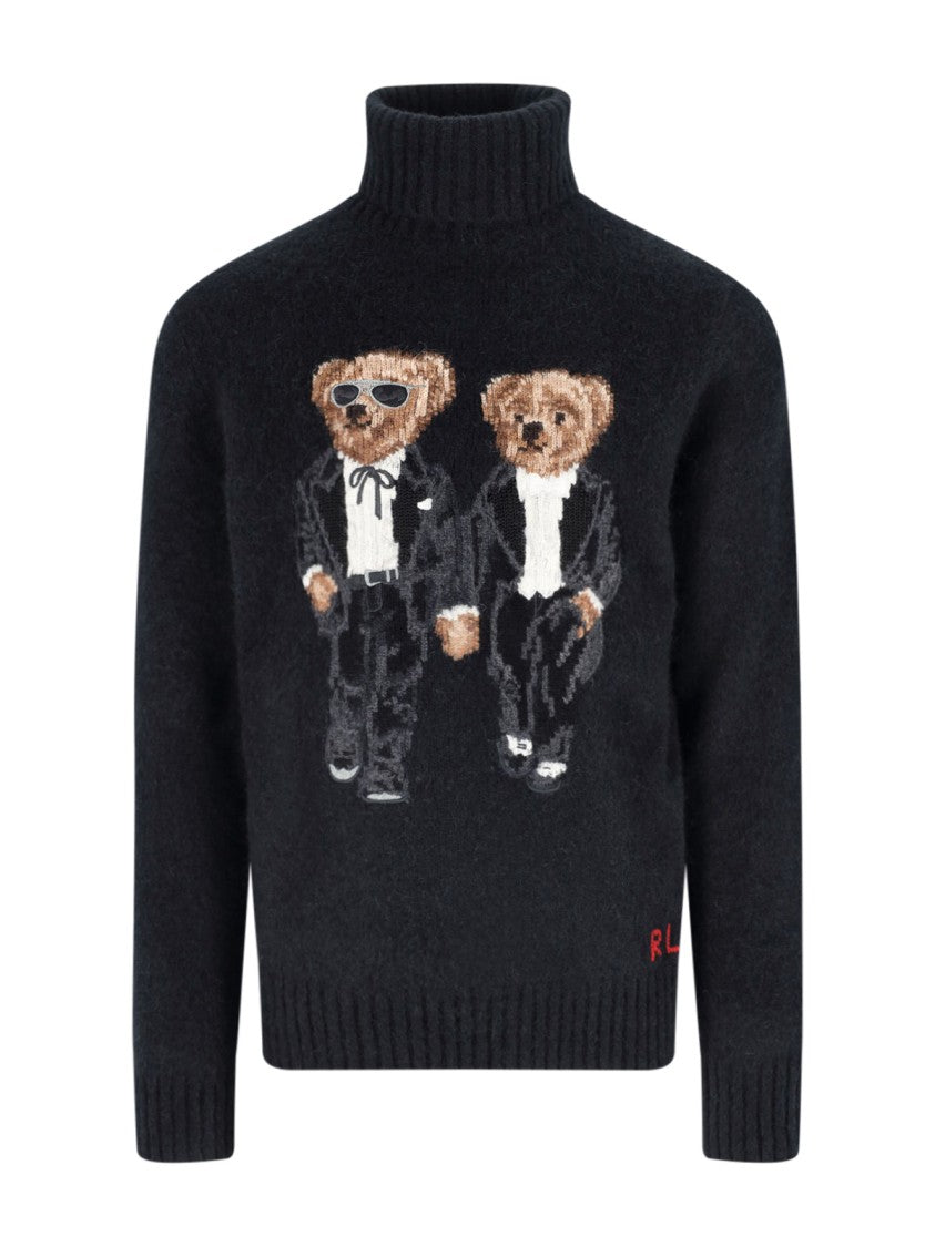 Polo Ralph Lauren "Polo Bear" Sweater, In Black Wool