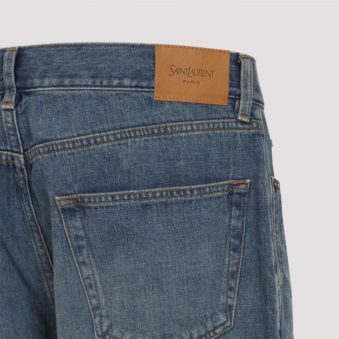 Saint Laurent Mick Long Blue Cotton Jeans