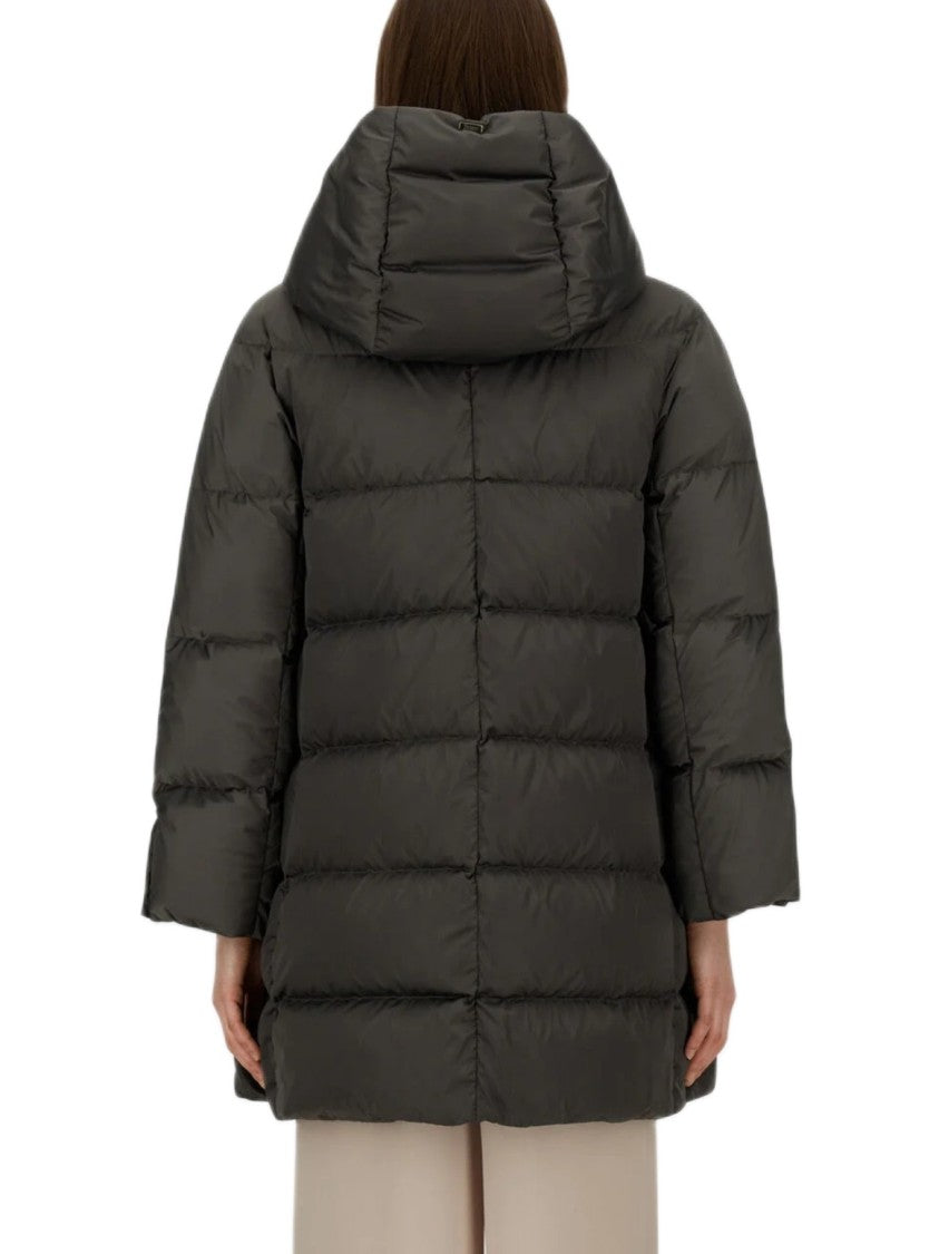 Herno Puffer Coat With Hood And Button-Detail Cuffs