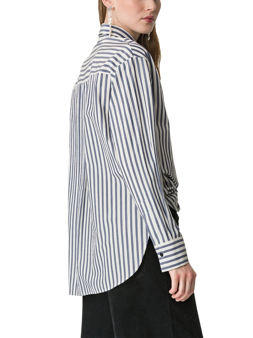 Forte Forte Chic Striped Taffeta Shirt With Masculine Cut