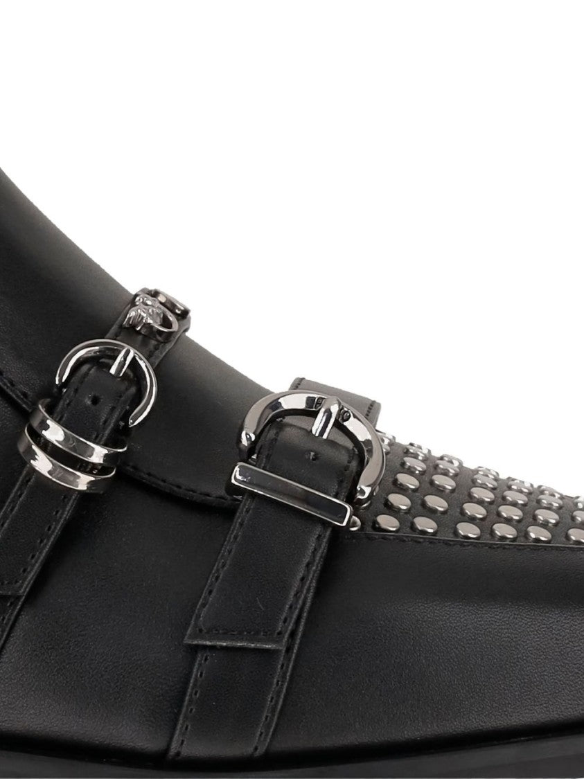 Pinko Pointed-Toe Black Leather Ankle Boots