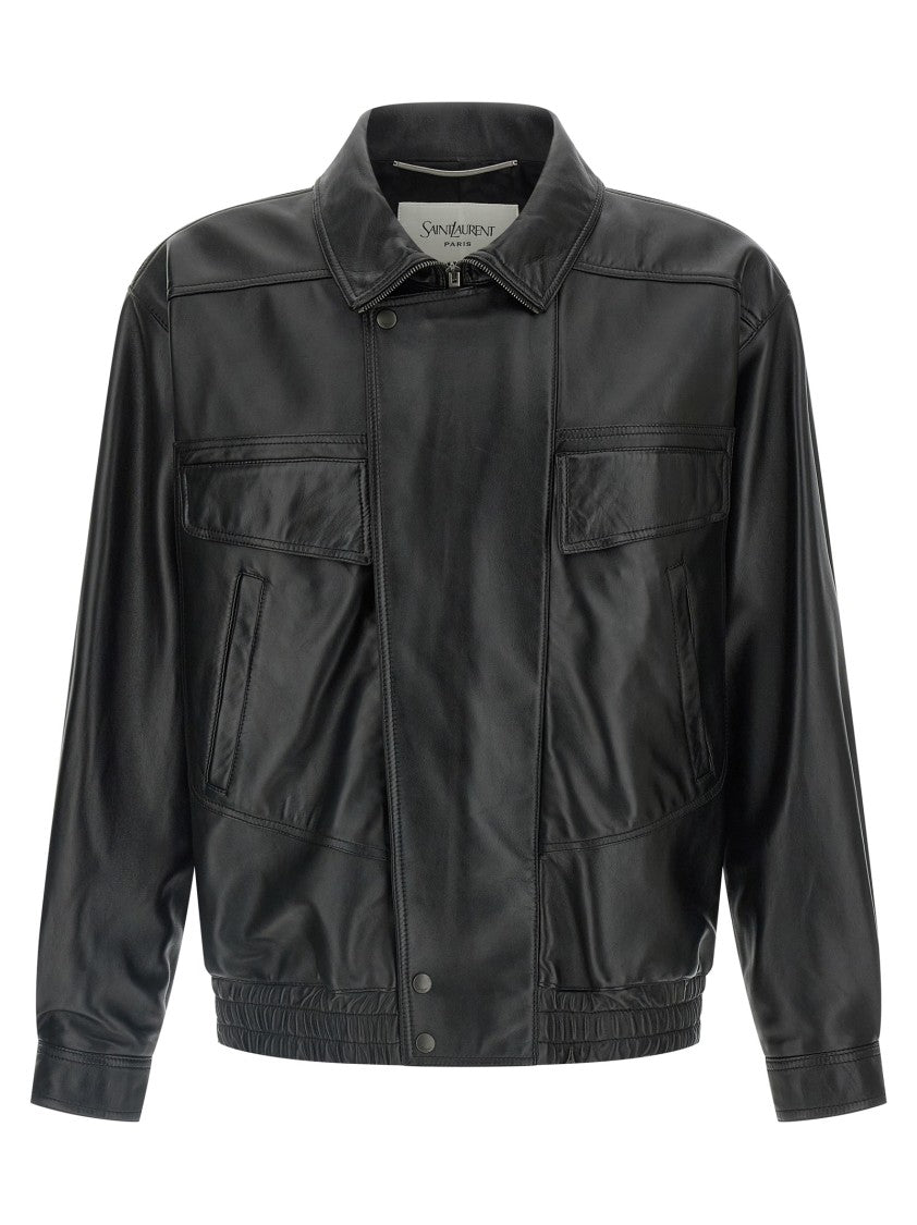 Saint Laurent Leather Bomber Jacket