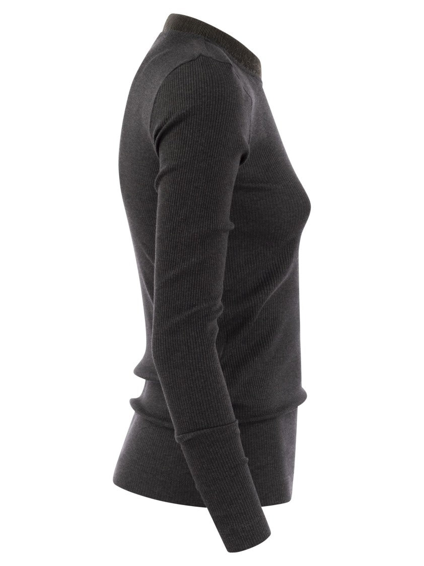 Brunello Cucinelli Ribbed Stretch Cotton Jersey