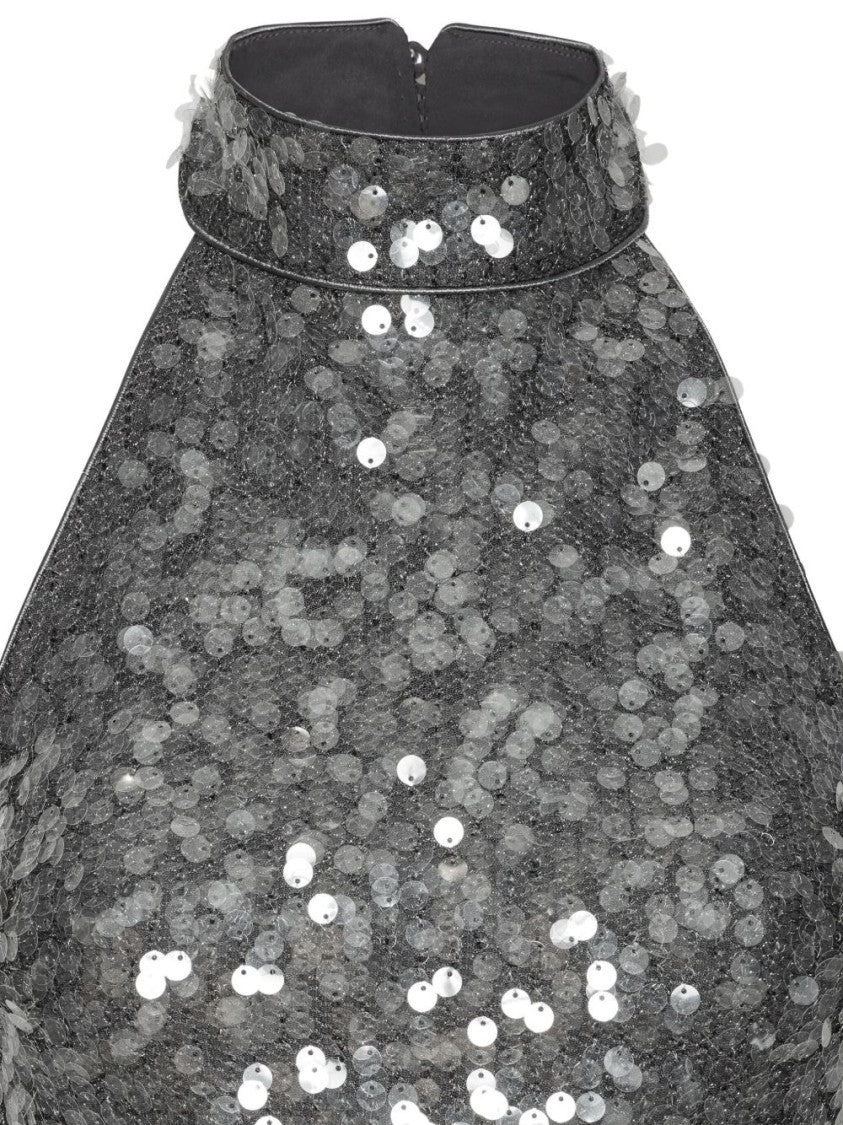 Rotate Halter Neck Top With Sequin Embellishments