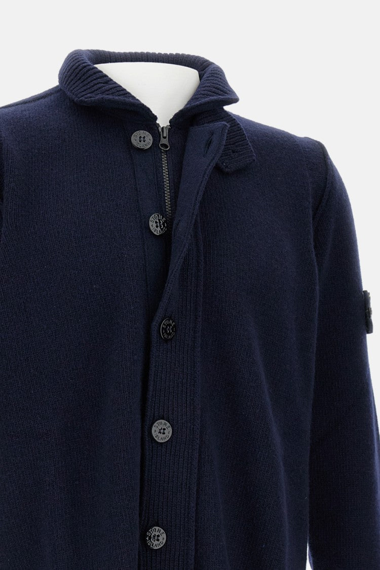 Stone Island Wool Blend Cardigan With Full Zip