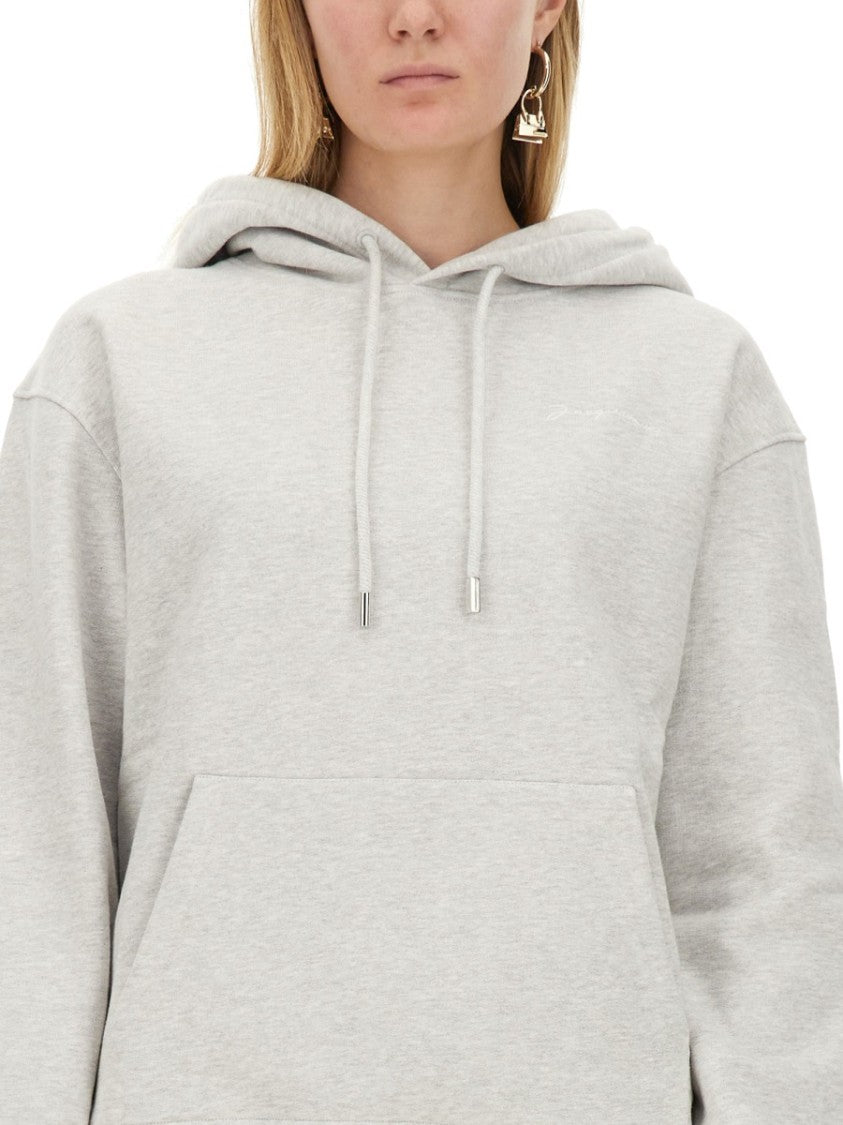 Jacquemus Grey Sweater With Subtle Logo Detail