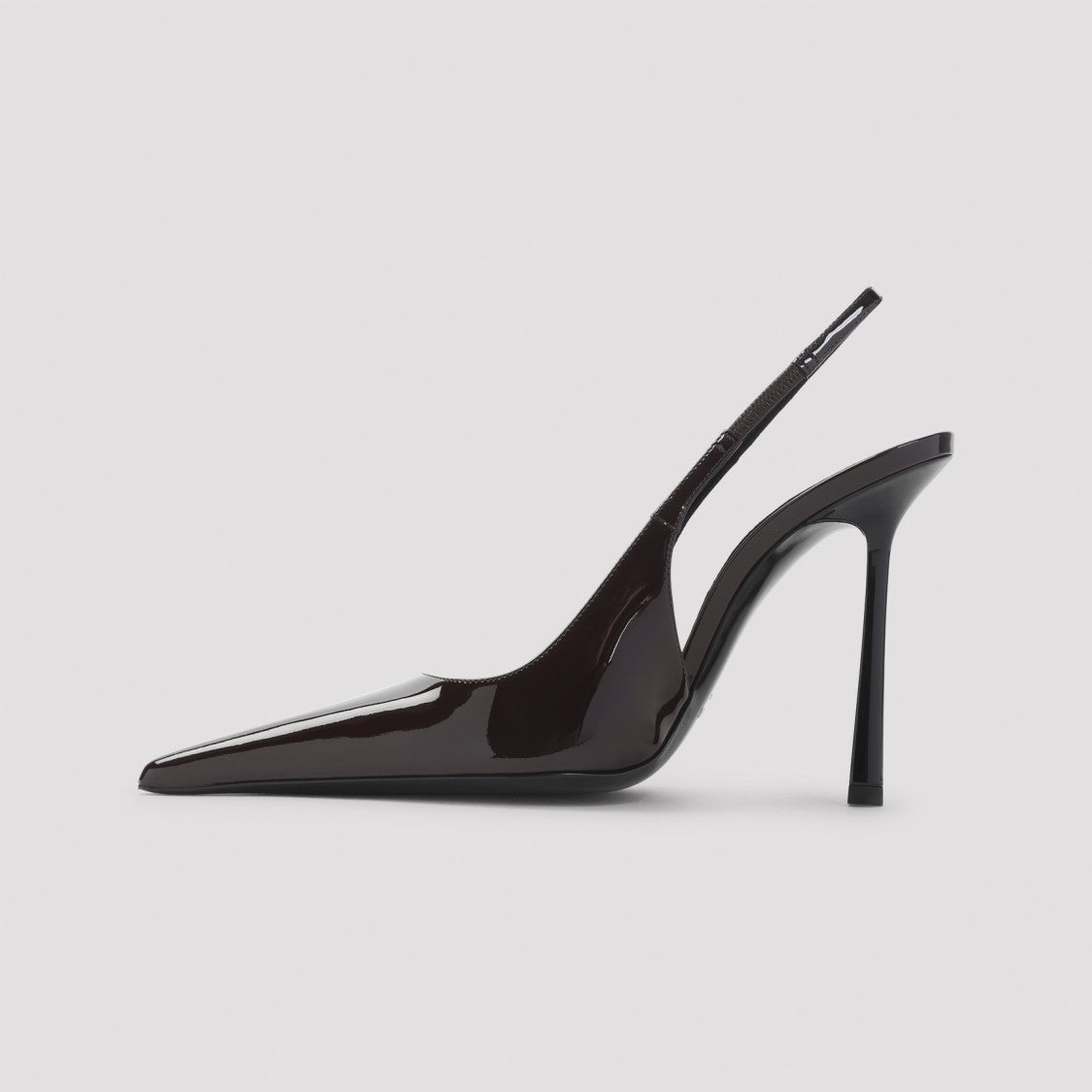 Saint Laurent Brown Calf Leather Slingback Pumps With 11Cm Heel