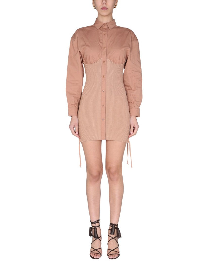 Andreâdamo Pointed Collar Mini Dress