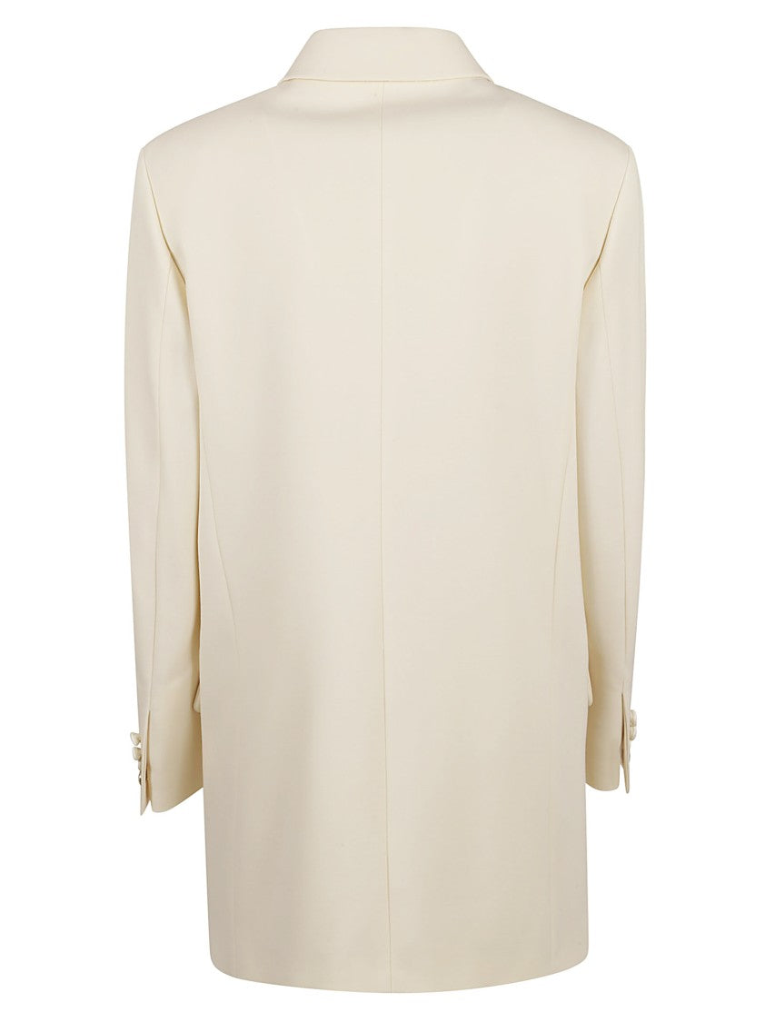 Max Mara Double-Breasted Tailored Beige Jacket