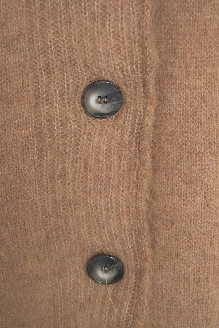 Solotre Misto Mohair Cardigan With V-Neck And Practical Pockets