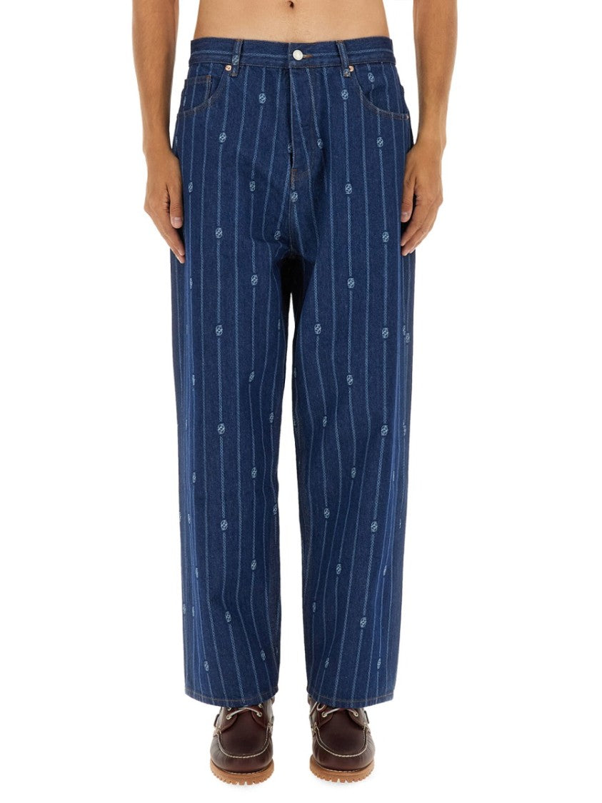 Drôle De Monsieur "Le Jean Baggy Monogramme" Pants
