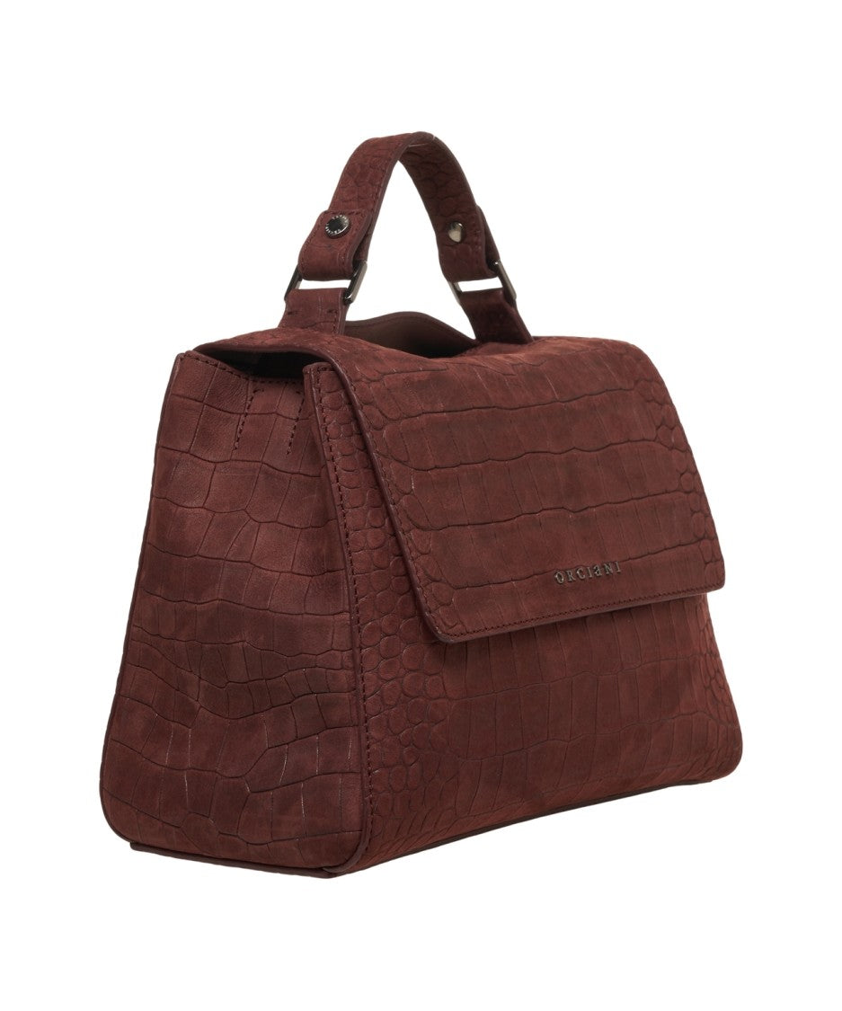 Orciani Crocodile-Effect Leather Handbag With Top Handle