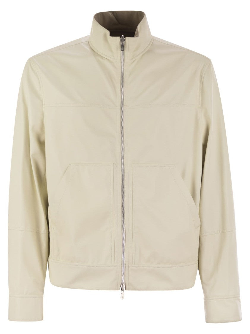 Brunello Cucinelli Reversible Bomber Jacket In Membrane Nappa Leather