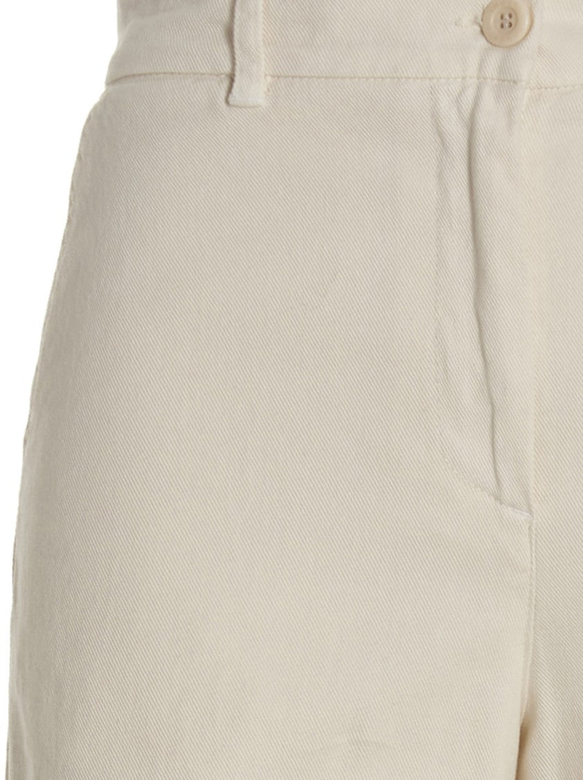 Nude High-Waisted Stretch Cotton Wide Leg Jeans