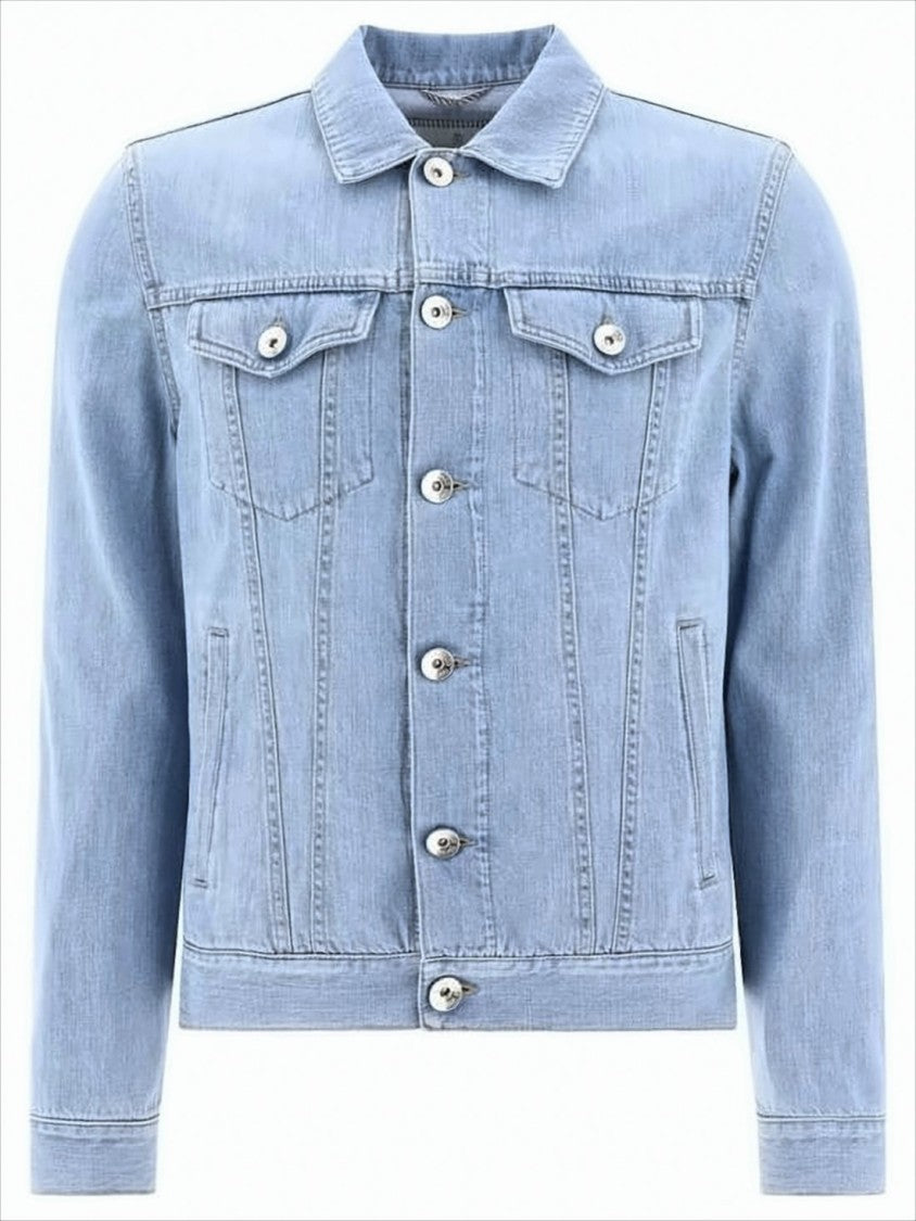 Brunello Cucinelli Structured Light Blue Denim Jacket