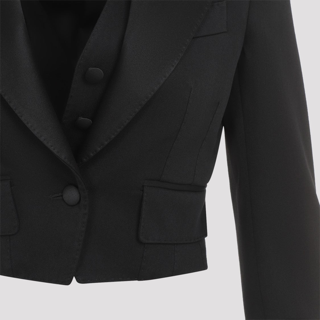Dolce & Gabbana Cropped Blazer With Wool-Silk Blend And Tailored Fit