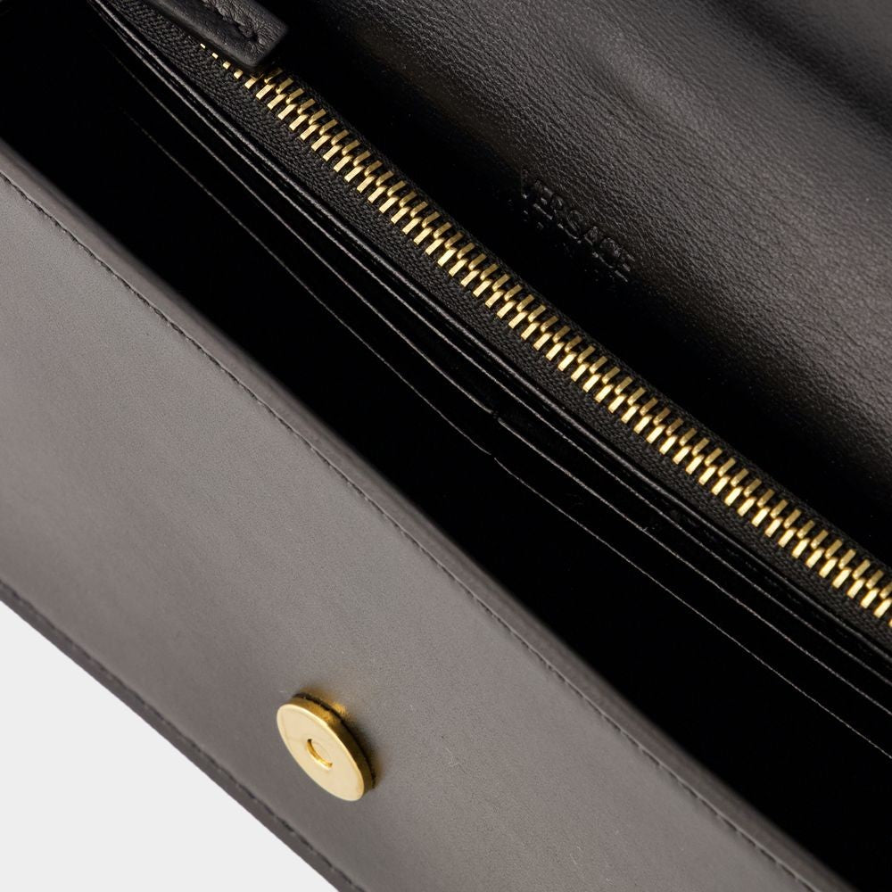 Versace Greca Goddess Wallet On Chain  - Leather - Black