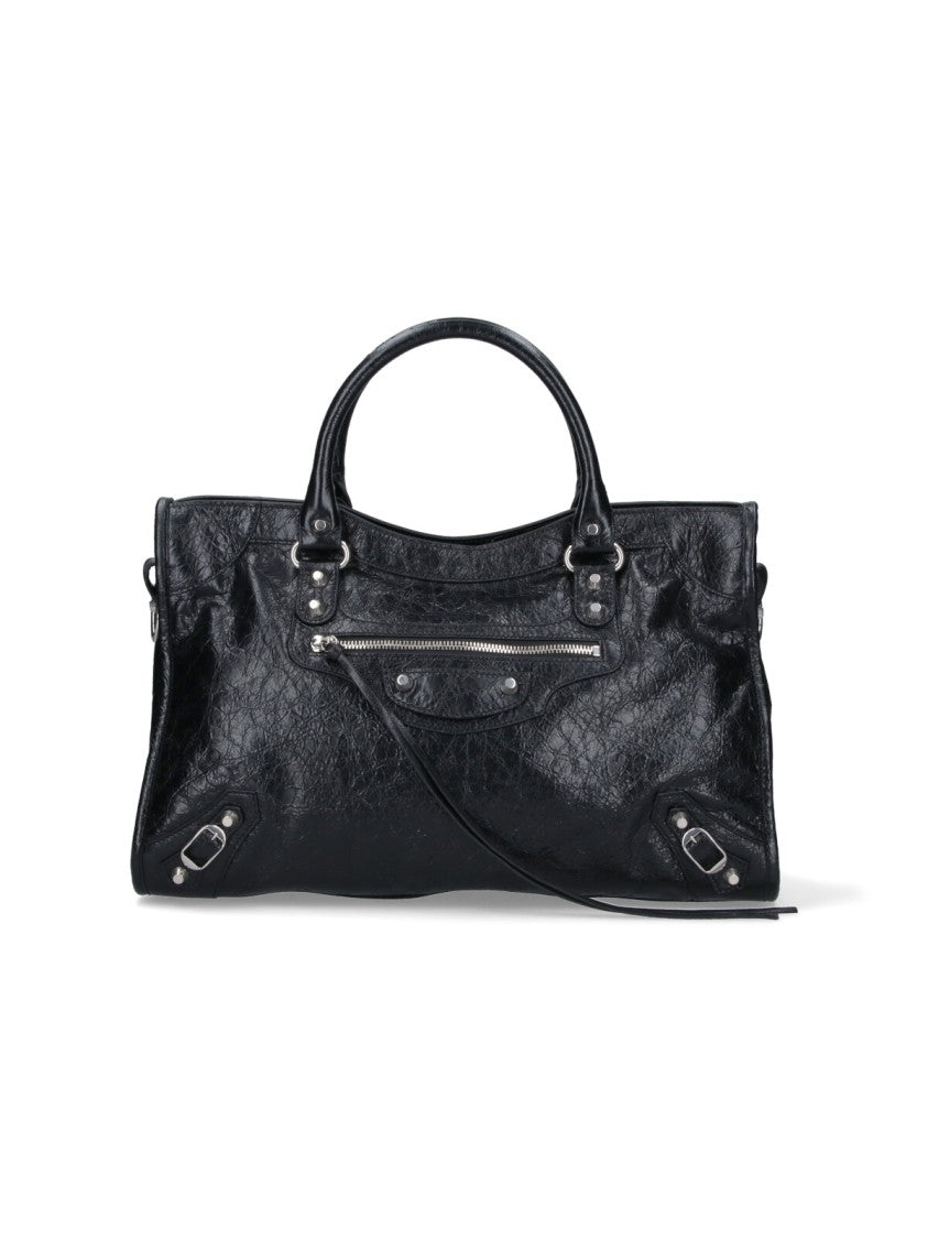 Balenciaga Structured Black Bag With Smooth Finish