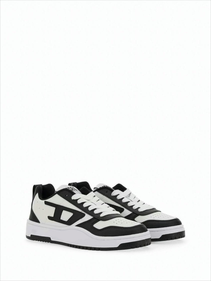 Diesel Low-Top White Sneakers With Perforated Detailing